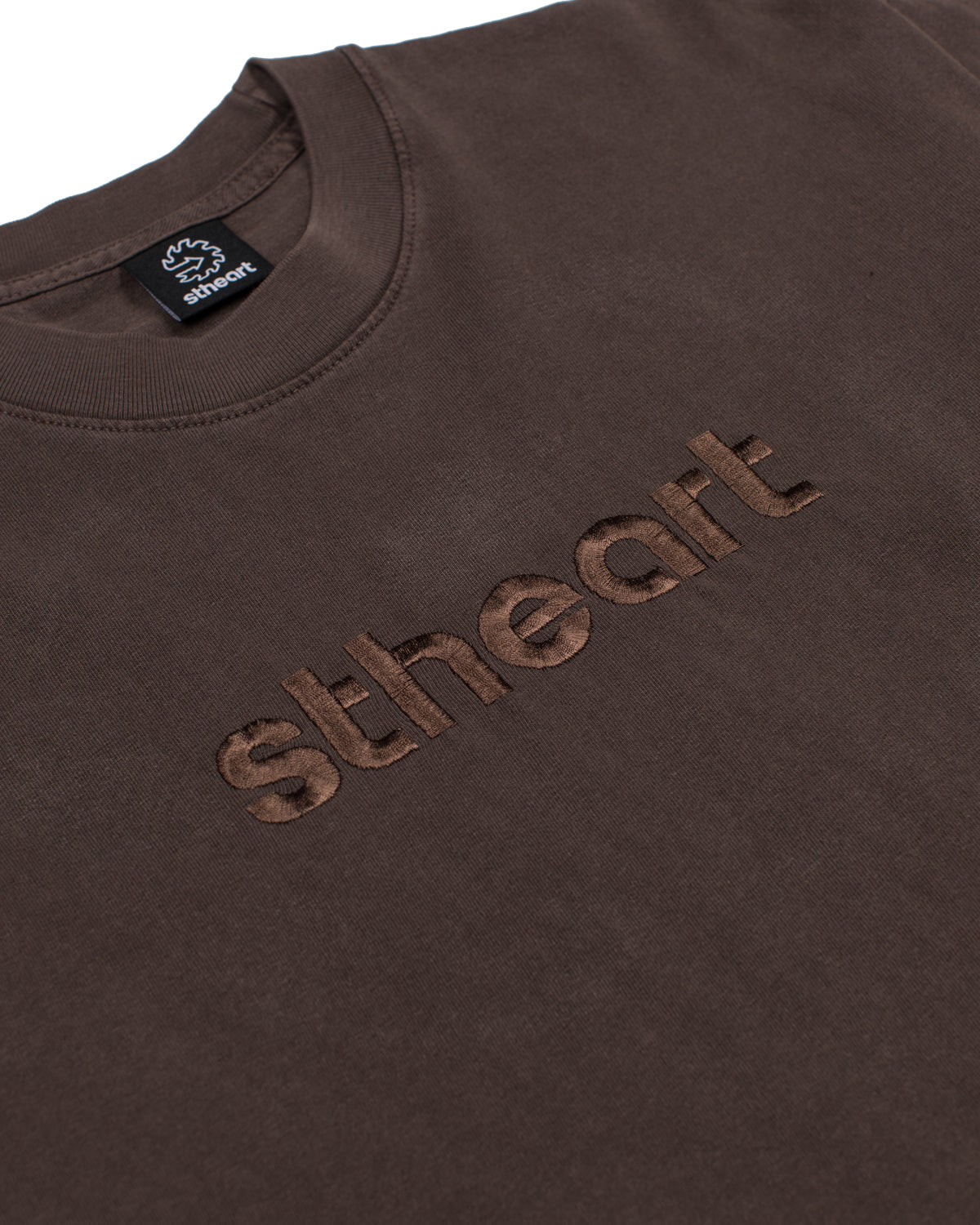 Classic Embroidered Logo Tee | Brown