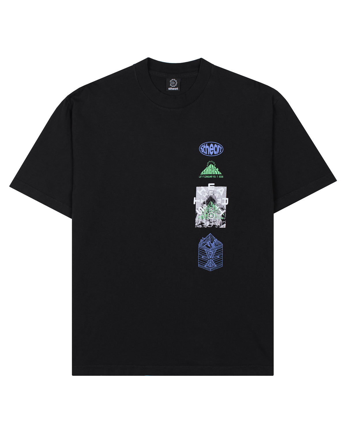 トップス theredthread s open tee heart tee black All Tees – STHEART