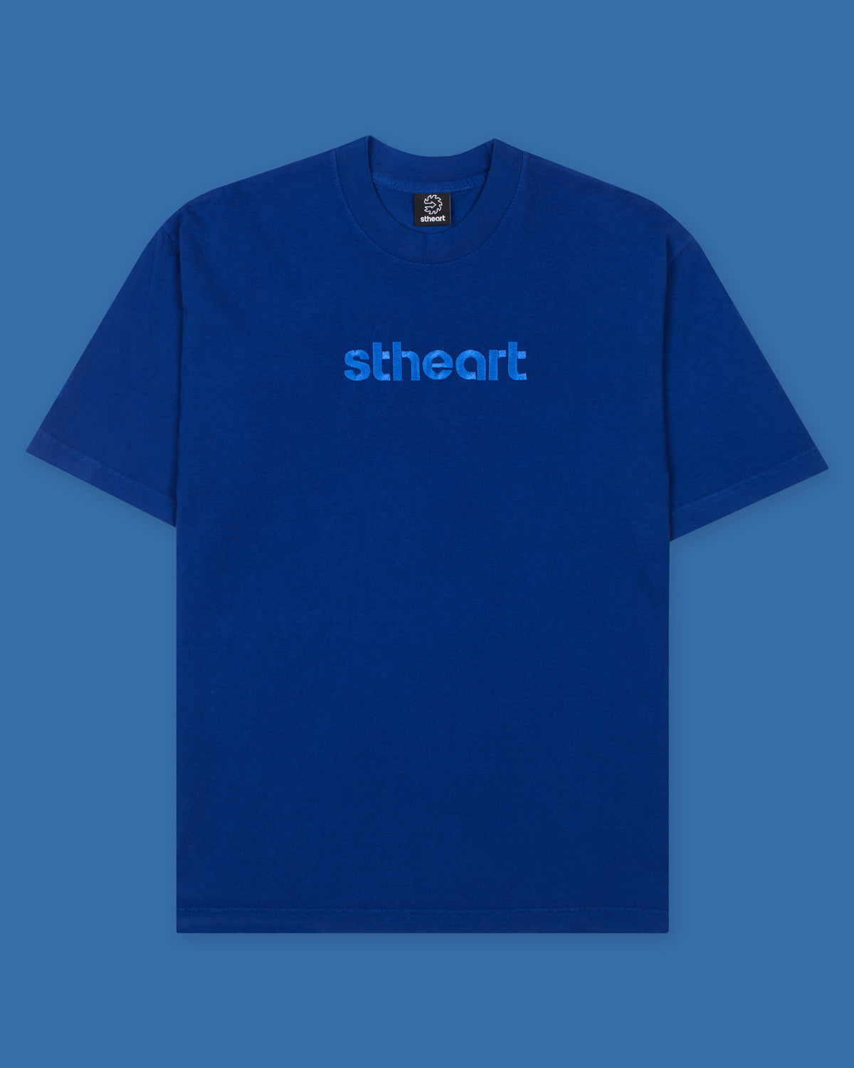 Classic Embroidered Logo Tee | Blue