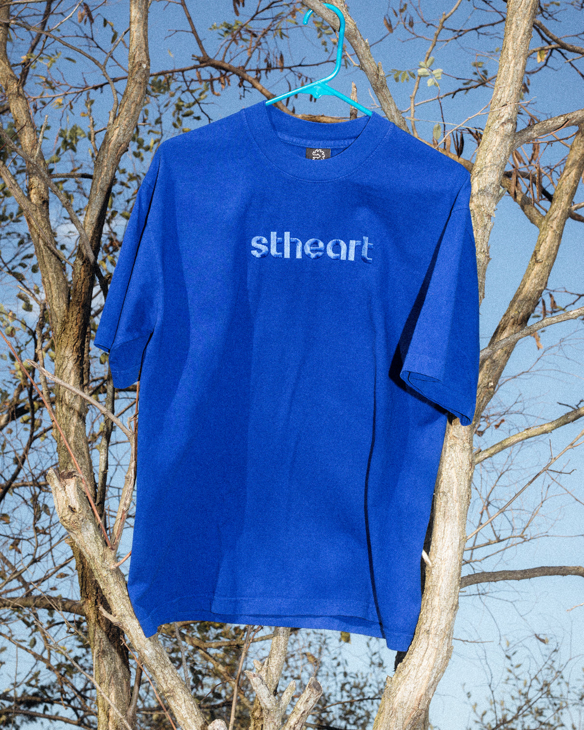 Classic Embroidered Logo Tee | Blue