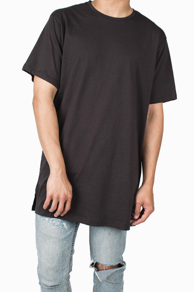 Long Fit Tee | Faded Black