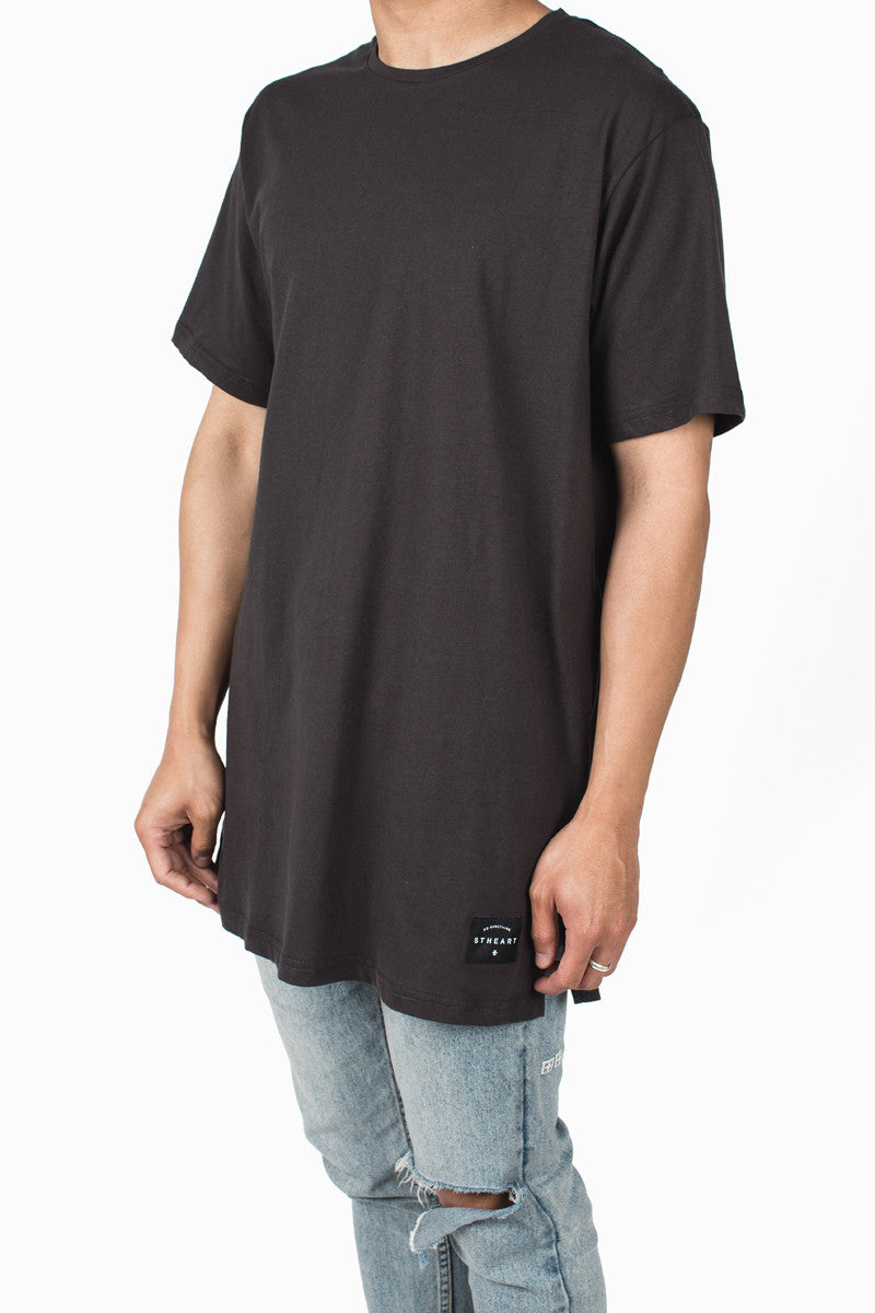 Long Fit Tee | Faded Black